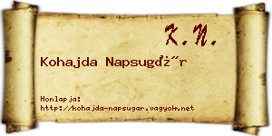 Kohajda Napsugár névjegykártya